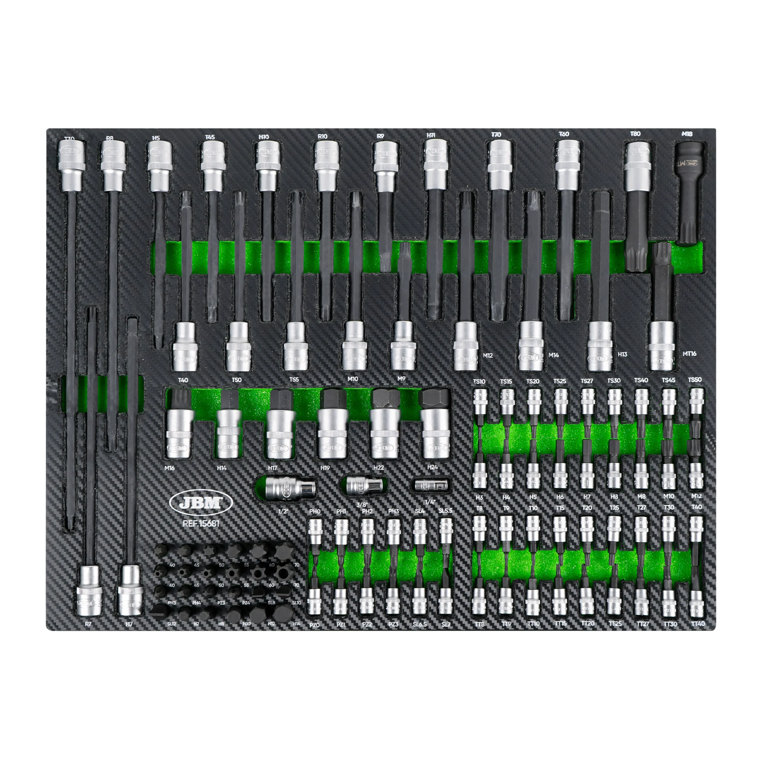 Carro de herramientas de 7 cajones equipado con 276 piezas JBM SERIE489 - Imagen 4