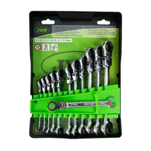 Set de 12 llaves combinadas articuladas con trinquete JBM 51318