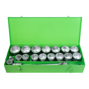Estuche metálico de 21 vasos hexagonales de 1" cincado JBM 51616