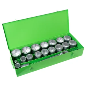Alternative view of Estuche metálico de 21 vasos hexagonales de 1" cincado JBM 51616