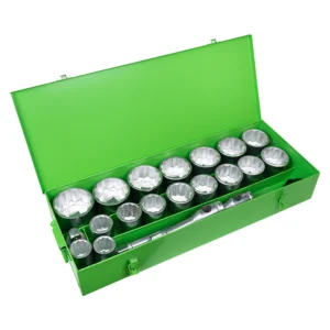 Alternative view of Estuche metálico de 21 vasos de 12 cantos de 1" cincado JBM 51855