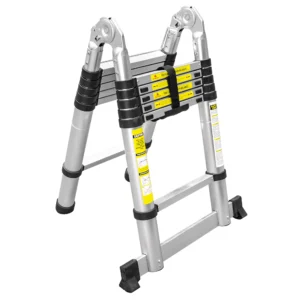 Alternative view of Escalera telescópica en v plegable JBM 52149