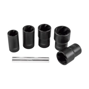 Set de vasos twist de 1/2" para extracción de tuercas/tornillos de seguridad JBM 52153 - Imagen 4