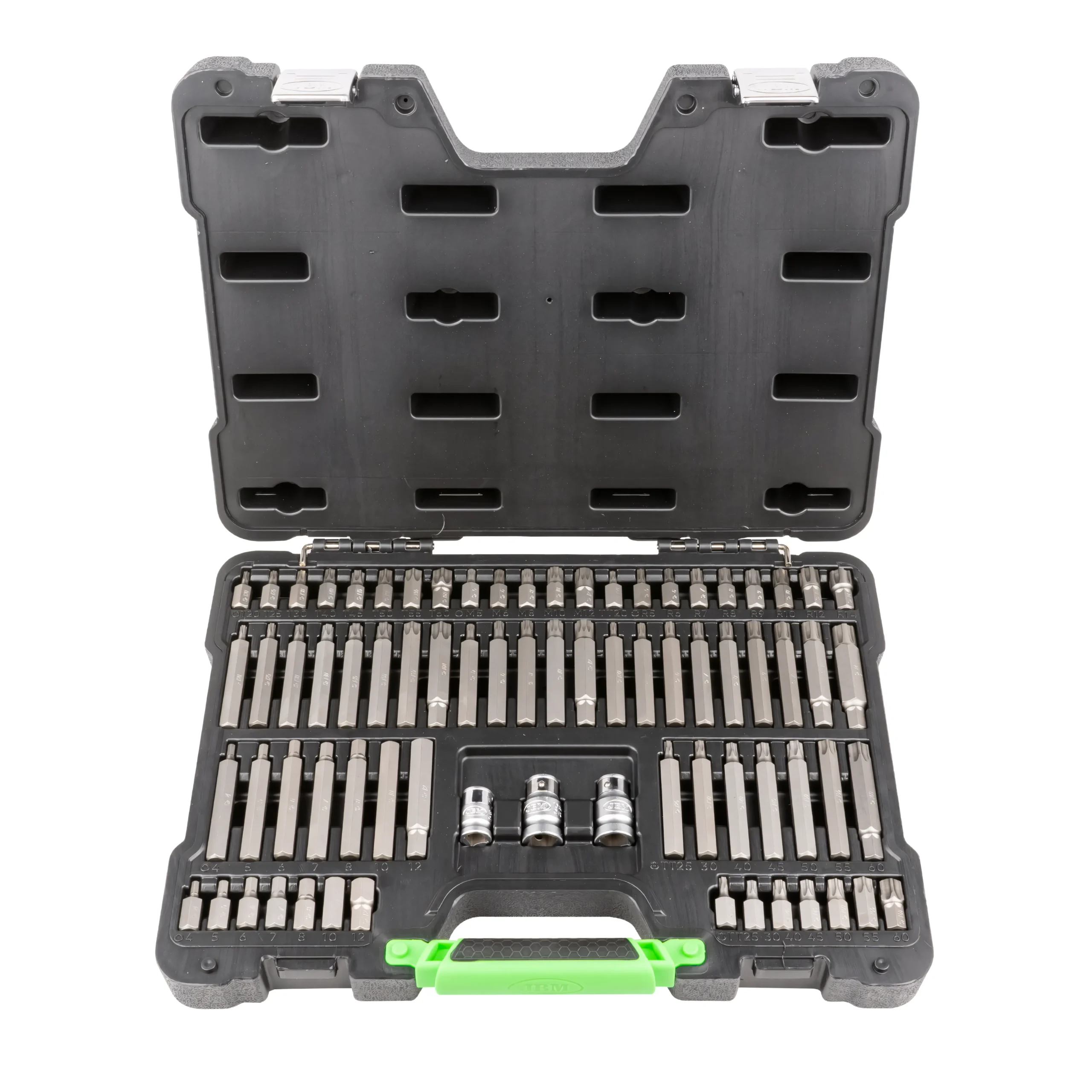 Maletín de 75 puntas hexagonales, xzn, ribe, TORX y TORX inviolable de 1/2" y 3/8" JBM 52550