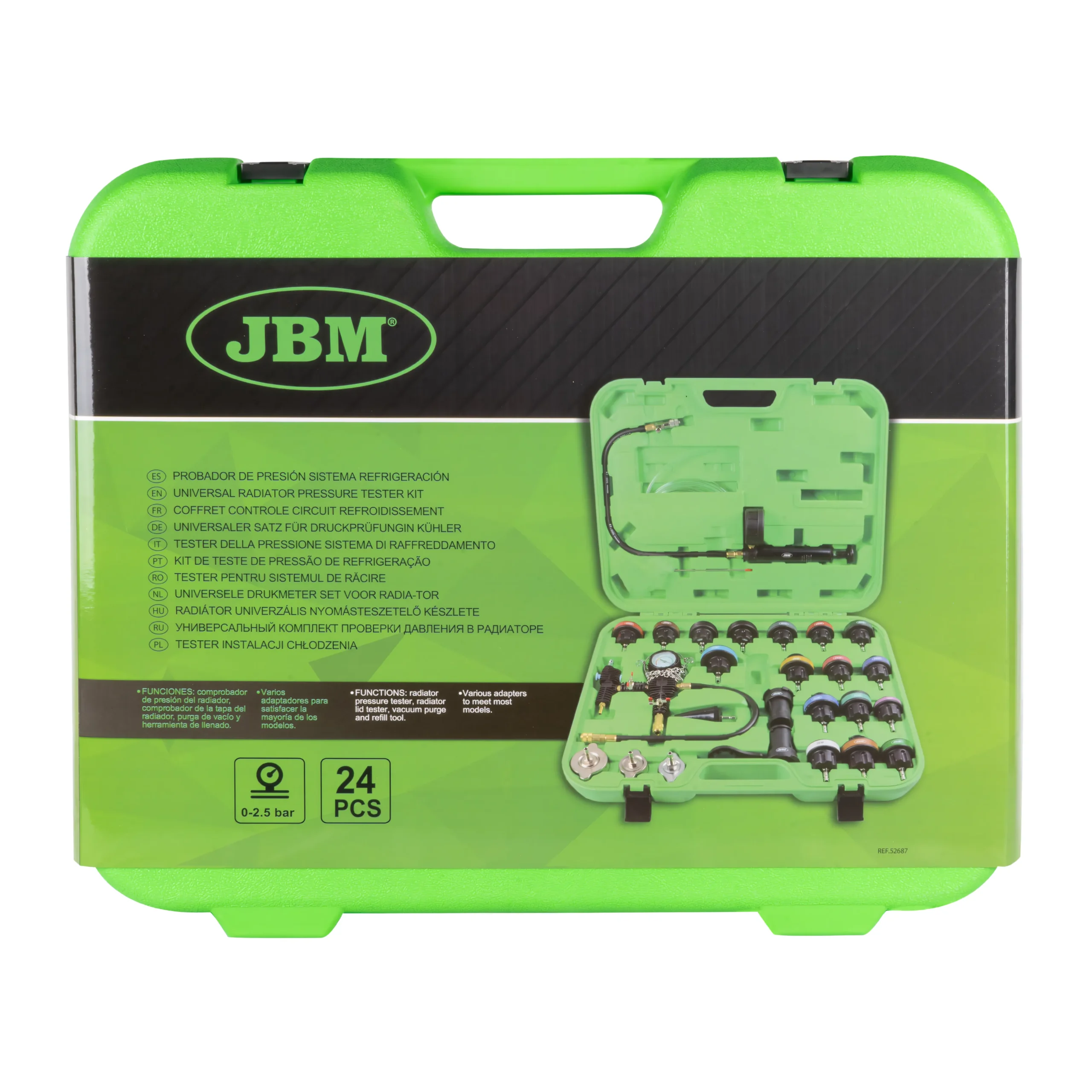 Comprobador de fugas de presión para sistema de refrigeración JBM 52687 - Imagen 5