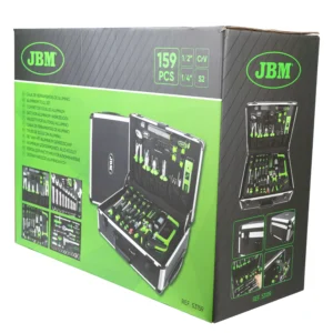 Maletín de aluminio de 159 piezas y herramientas de 1/4" y 1/2" cincado JBM 53159 - Imagen 5
