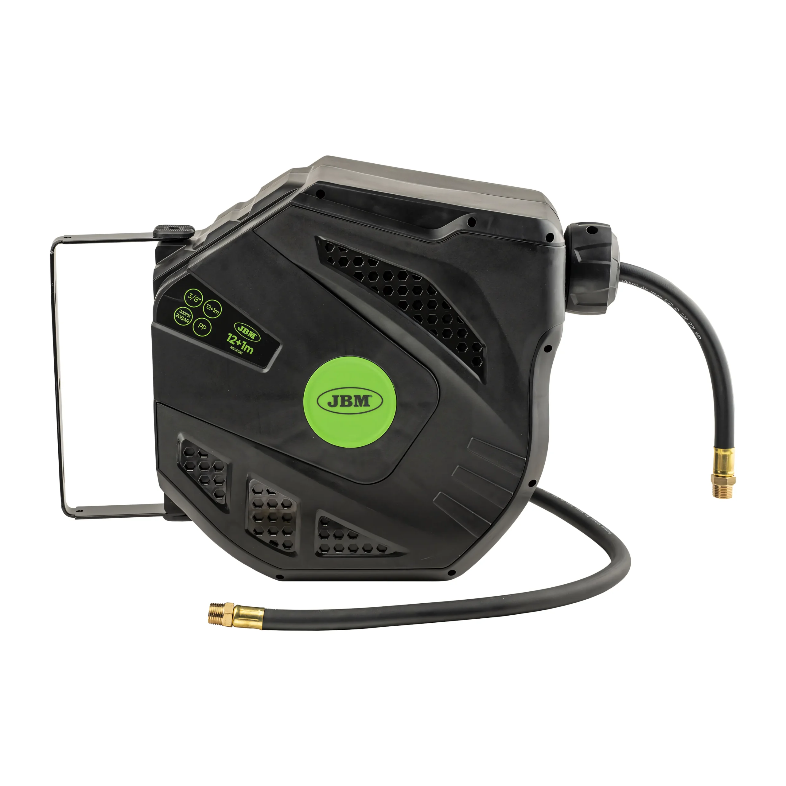 Carrete de manguera de aire 12+1m - verde JBM 53581 - Imagen 2
