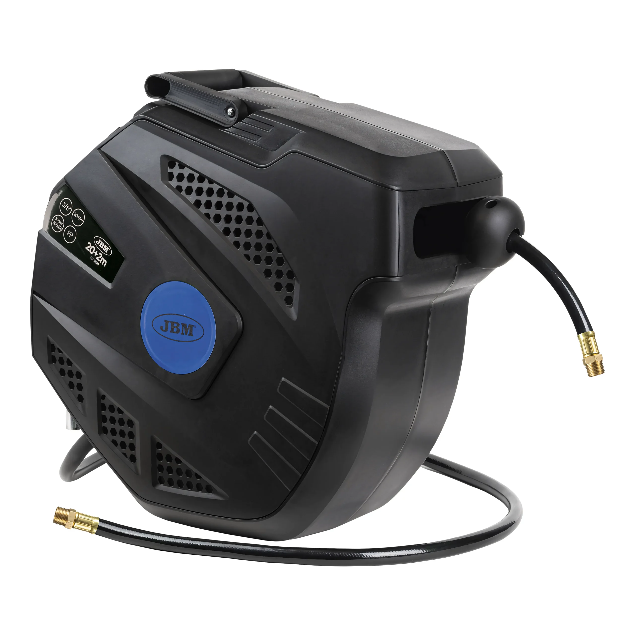 Carrete de manguera de aire 20+2m - azul JBM 53582