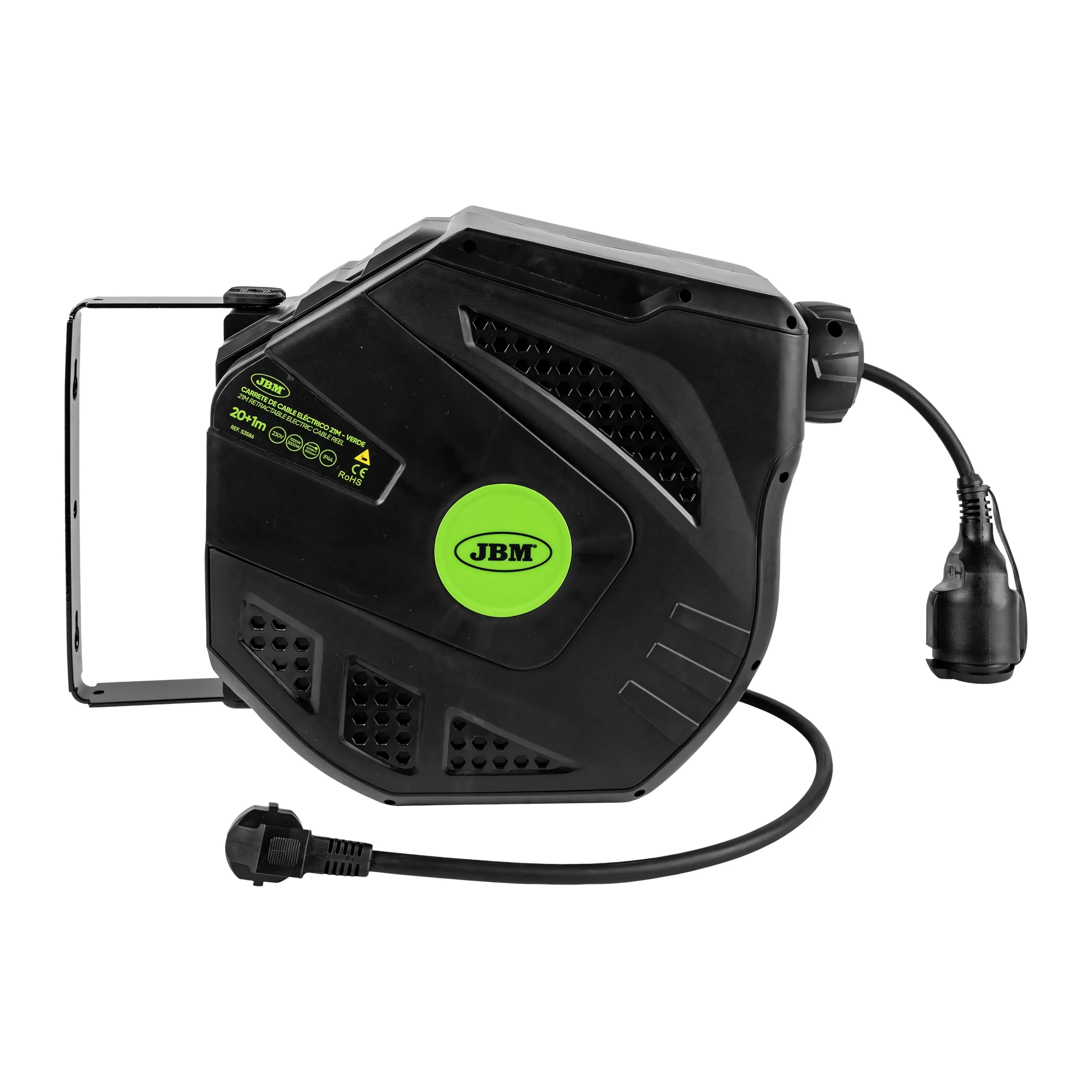 Carrete de cable eléctrico 21m - verde JBM 53586 - Imagen 2