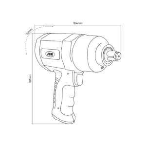 Pistola de impacto 1/2" 1200nm JBM 53608 - Imagen 5
