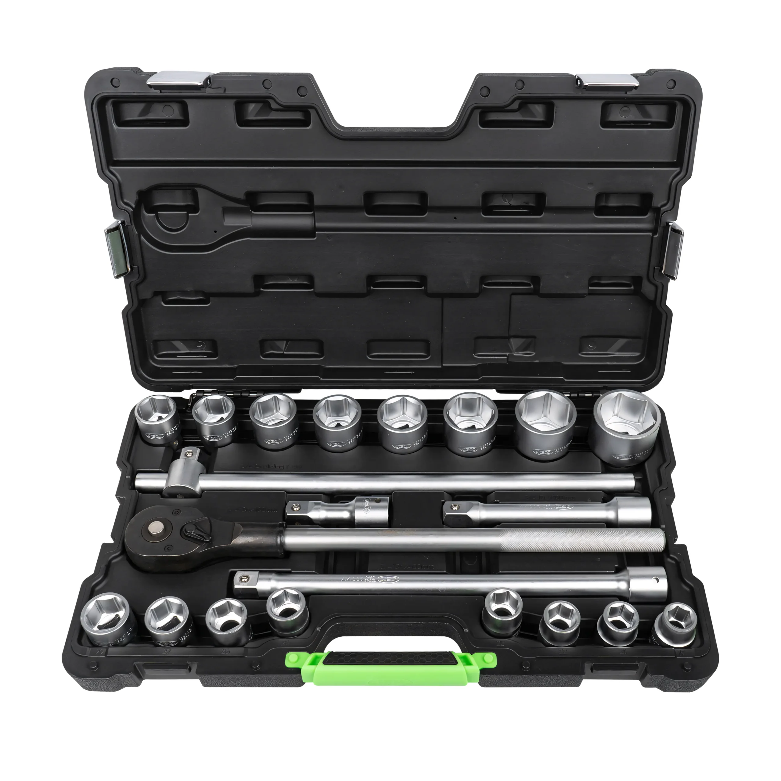 Maletín de herramientas de 21 piezas con vasos hexagonales de 3/4" cincado JBM 53727