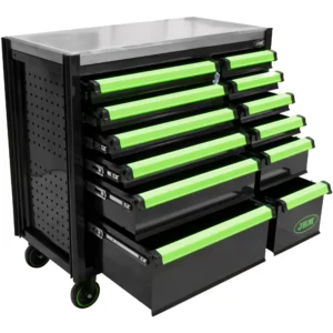 Alternative view of Carro de herramientas con 12 cajones - verde - vacío JBM 53868