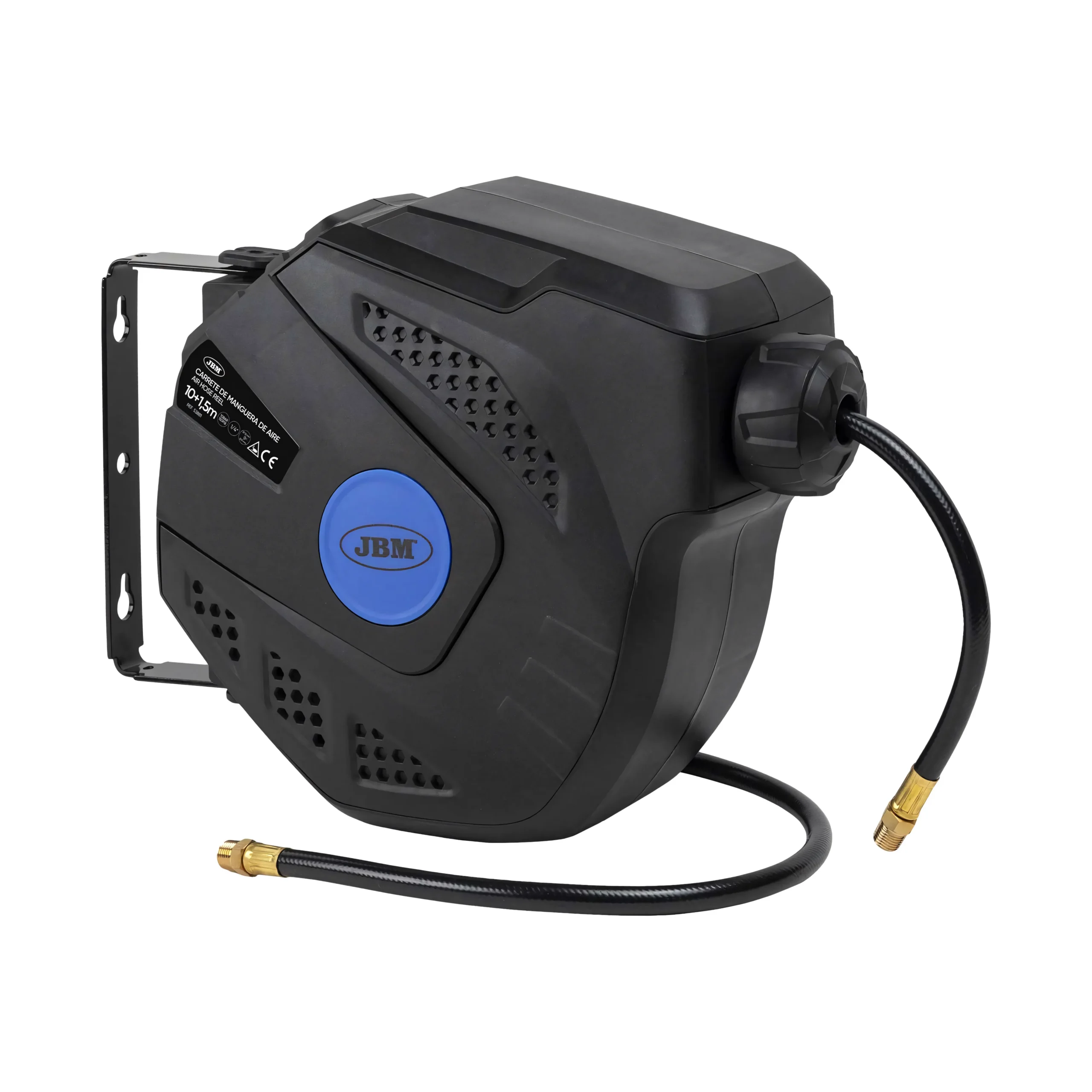 Carrete de manguera de aire 10+1,5m - azul JBM 53881
