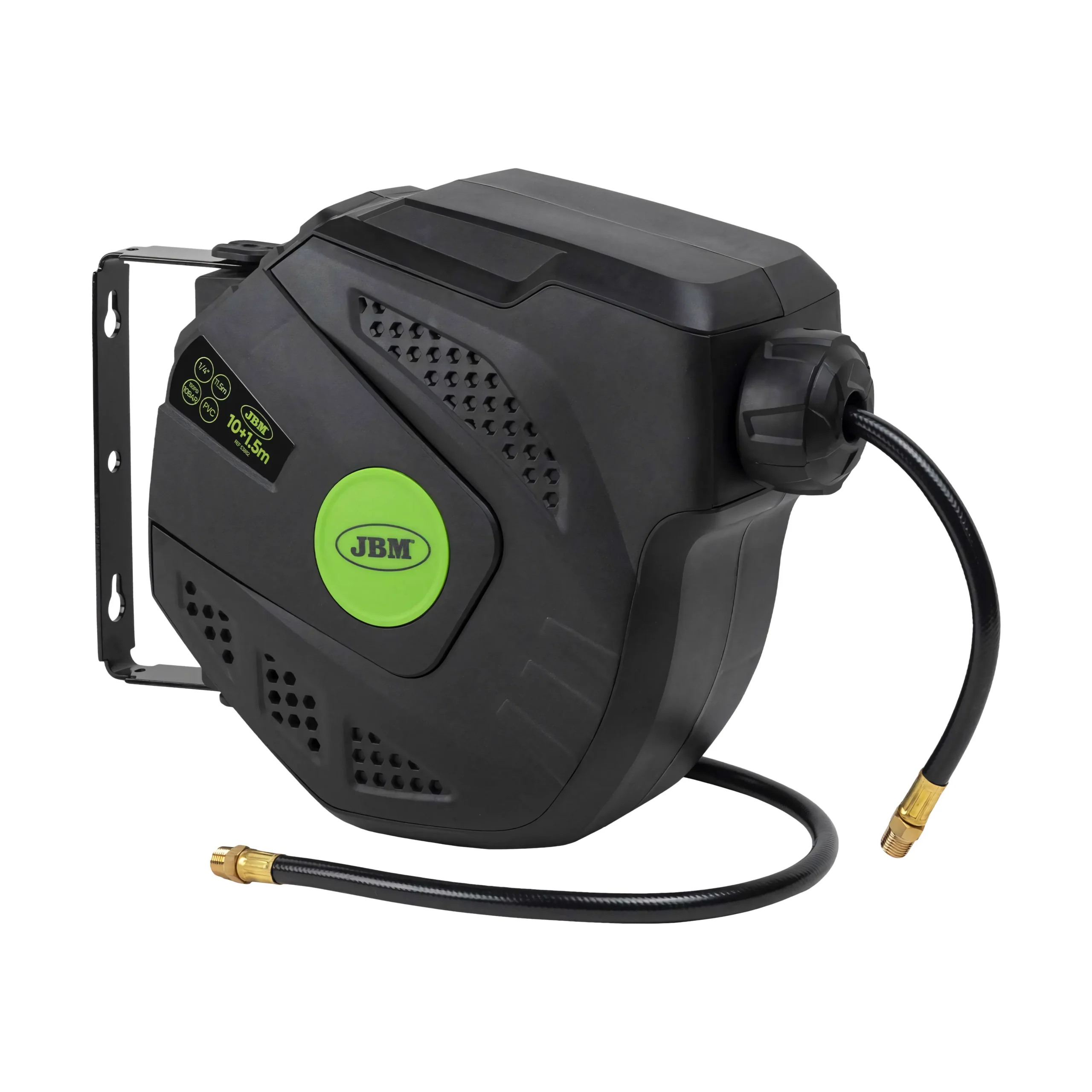 Carrete de manguera de aire 10+1,5m- verde JBM 53882
