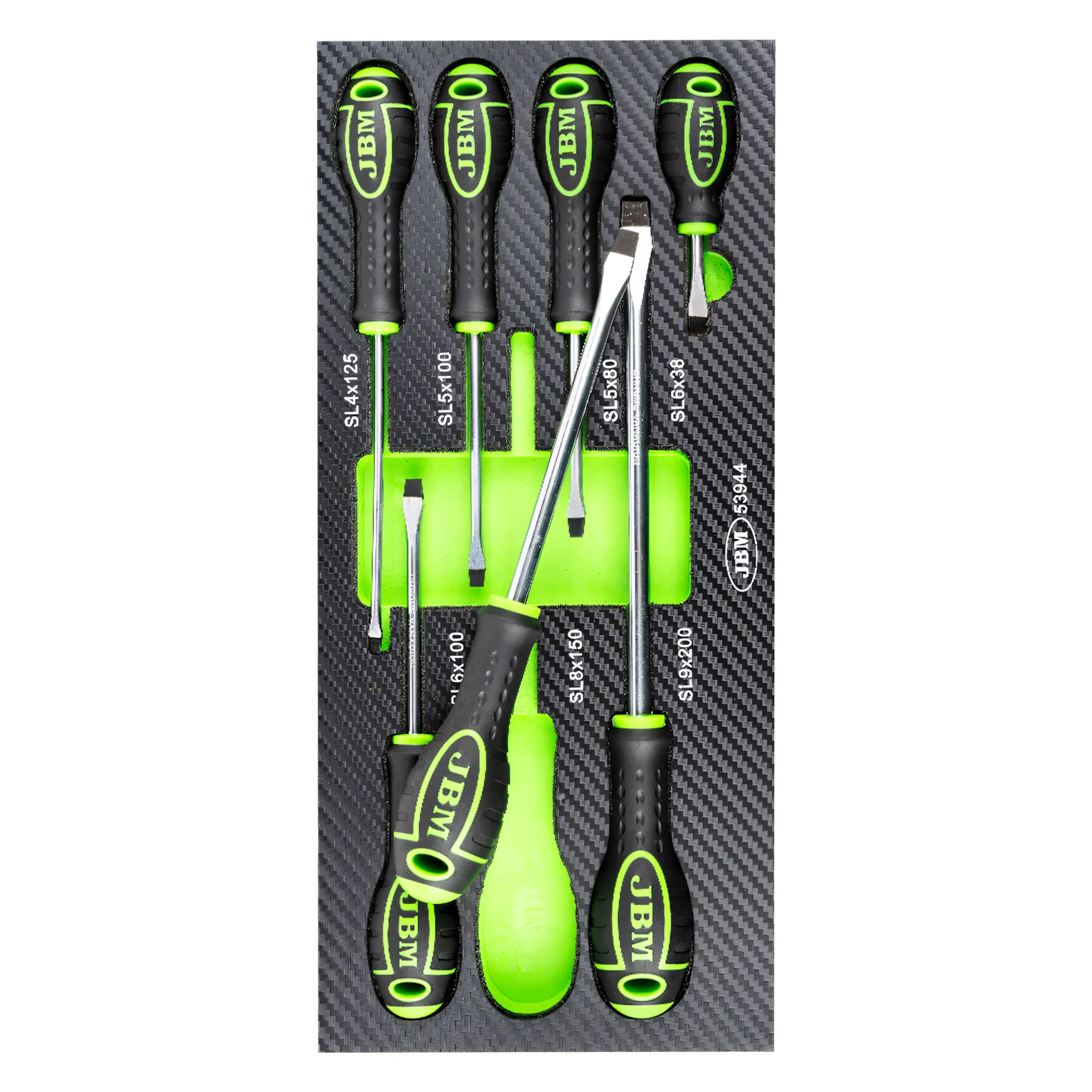 Set de 7 destornilladores plano con módulo EVA carbono JBM 53944 - Imagen 2