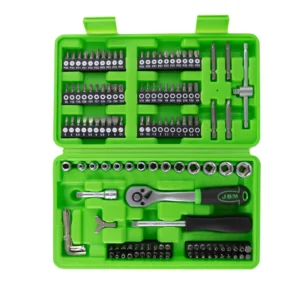 Estuche de herramientas de 130 piezas con vasos y puntas de 1/4" cincado JBM 53953 - Imagen 3