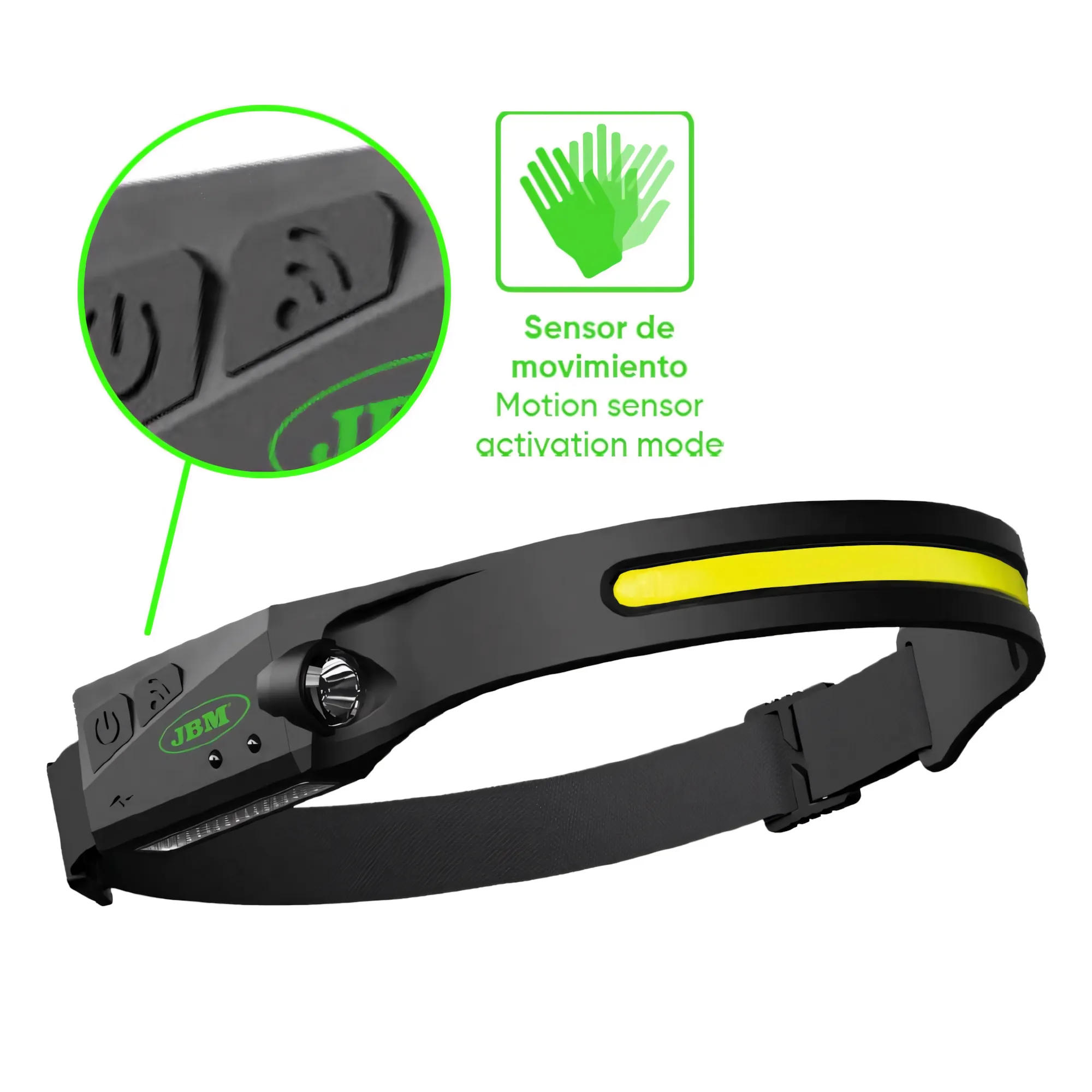 Linterna frontal LED ajustable - 350lm JBM 54004 - Imagen 2