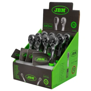 Carraca de 1/4" con cabezal de 72 dientes 145mm cincada JBM 54018 - Imagen 3