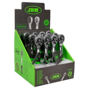Carraca de 1/4" con cabezal de 72 dientes 145mm cincada JBM 54018 - Imagen 4