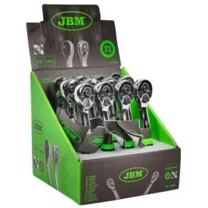 Carraca de 1/4" con cabezal de 72 dientes 145mm cromada JBM 54022 - Imagen 4