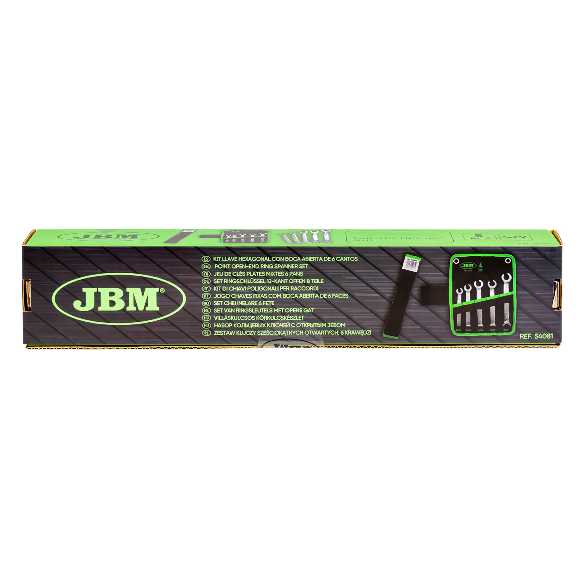Set de 5 llaves hexagonales con boca abierta de 6 cantos JBM 54081 - Imagen 3
