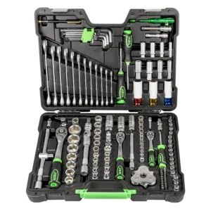 Maletín de herramientas de 132 piezas con vasos hexagonales 1/2", 1/4" y 3/8" cincado JBM 54082