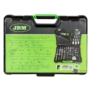 Maletín de herramientas de 132 piezas con vasos hexagonales 1/2", 1/4" y 3/8" cincado JBM 54082 - Imagen 5