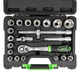 Maletín de herramientas de 22 piezas con vasos hexagonales de 1/2" cincado JBM 54108 - Imagen 3