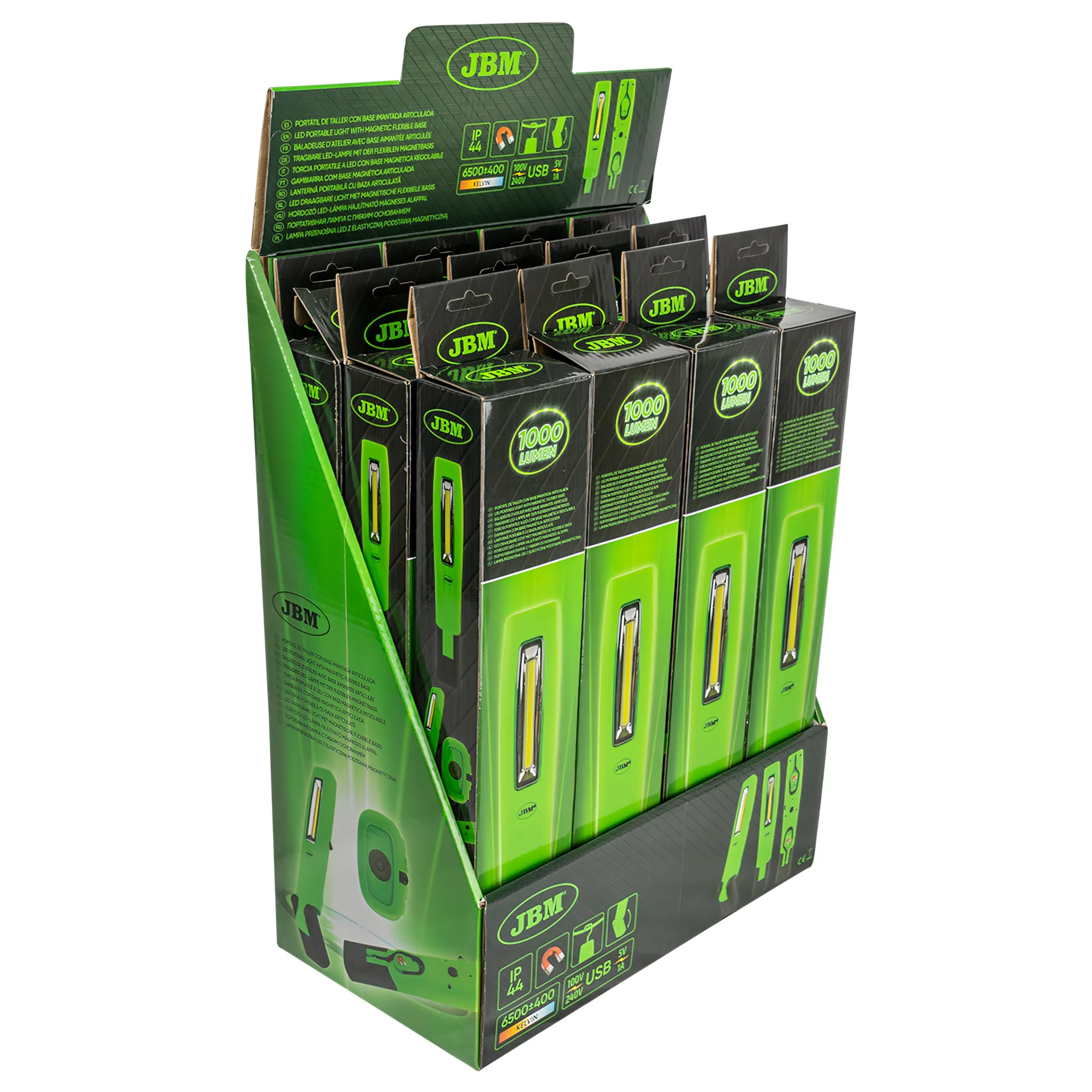 Lámpara LED portátil con base imantada articulada - 1000lm JBM 54124 - Imagen 5
