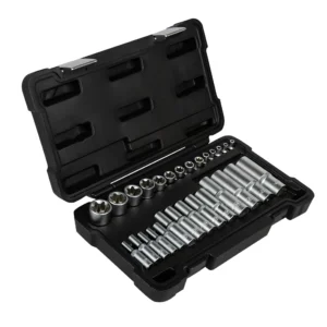 Alternative view of Set de 28 vasos TORX cortos y largos de 1/2", 1/4" y 3/8" cincado JBM 54141