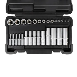 Set de 28 vasos TORX cortos y largos de 1/2", 1/4" y 3/8" cincado JBM 54141 - Imagen 3