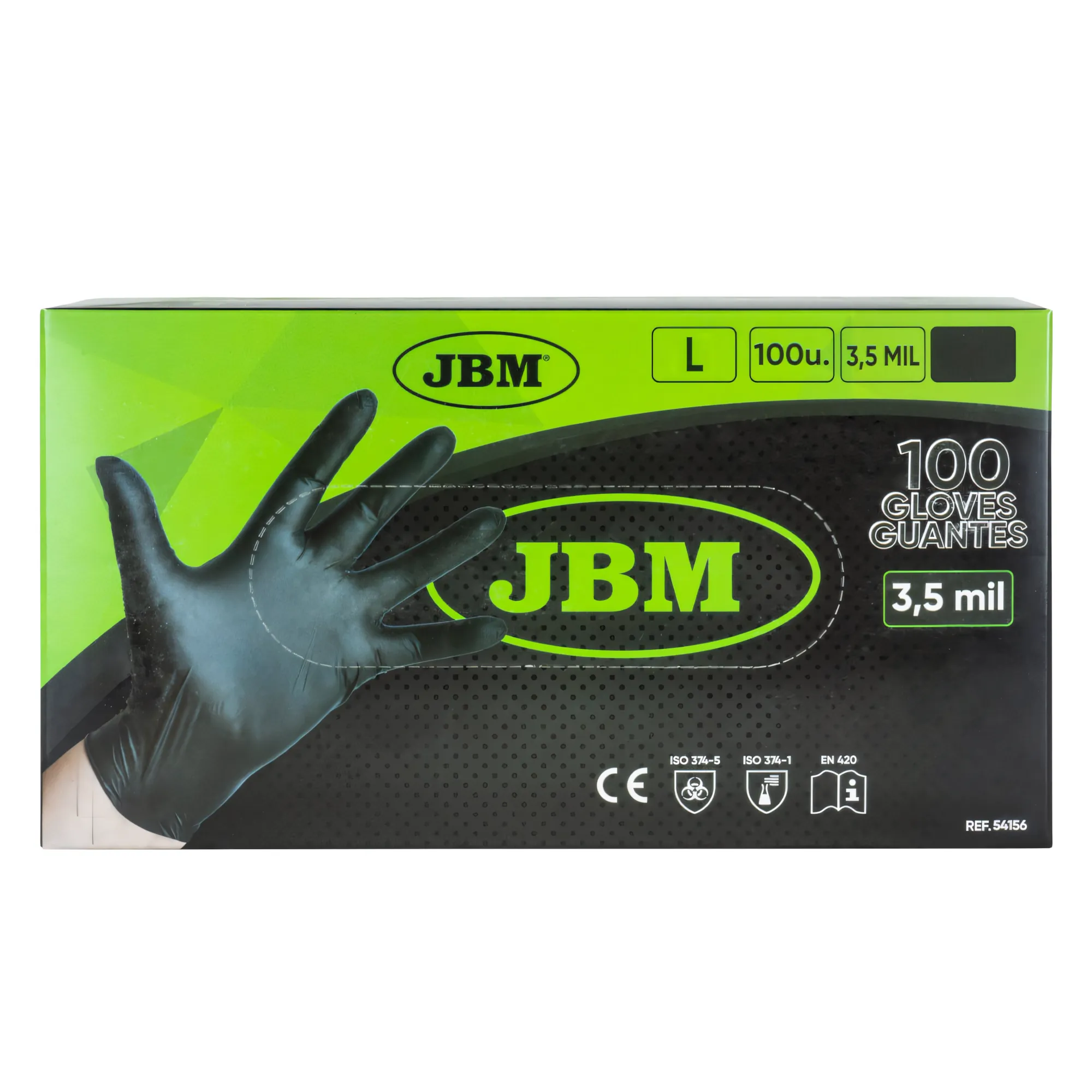 Guantes negros desechables de nitrilo t:l 3,5mil JBM 54156 - Imagen 2
