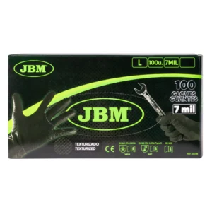 Alternative view of Guantes negros desechables de nitrilo t:l 7,0mil (100 uds.) textura diamante JBM 54178
