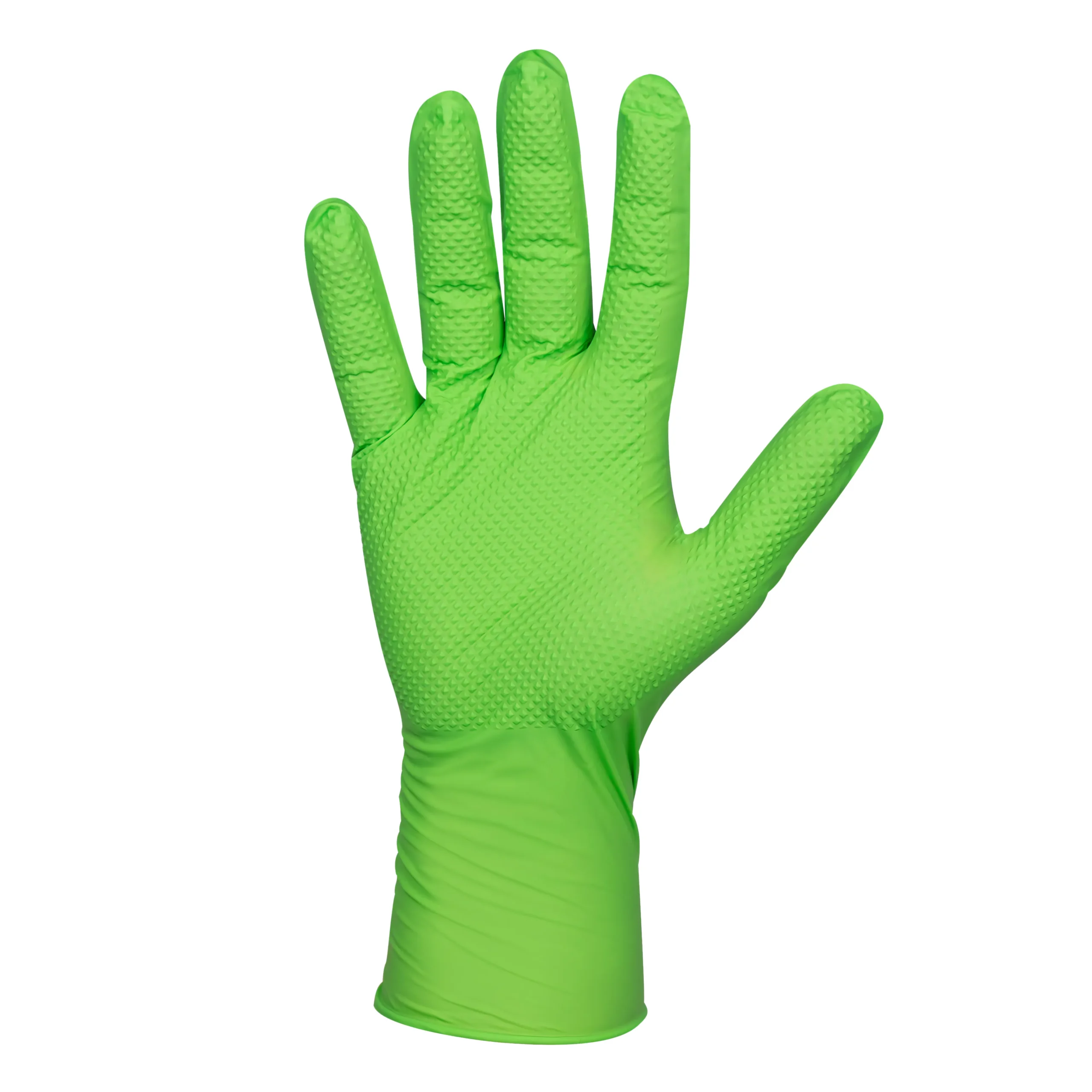 Guantes verdes desechables de nitrilo t:l 7,0mil (100 uds.) textura diamante JBM 54370