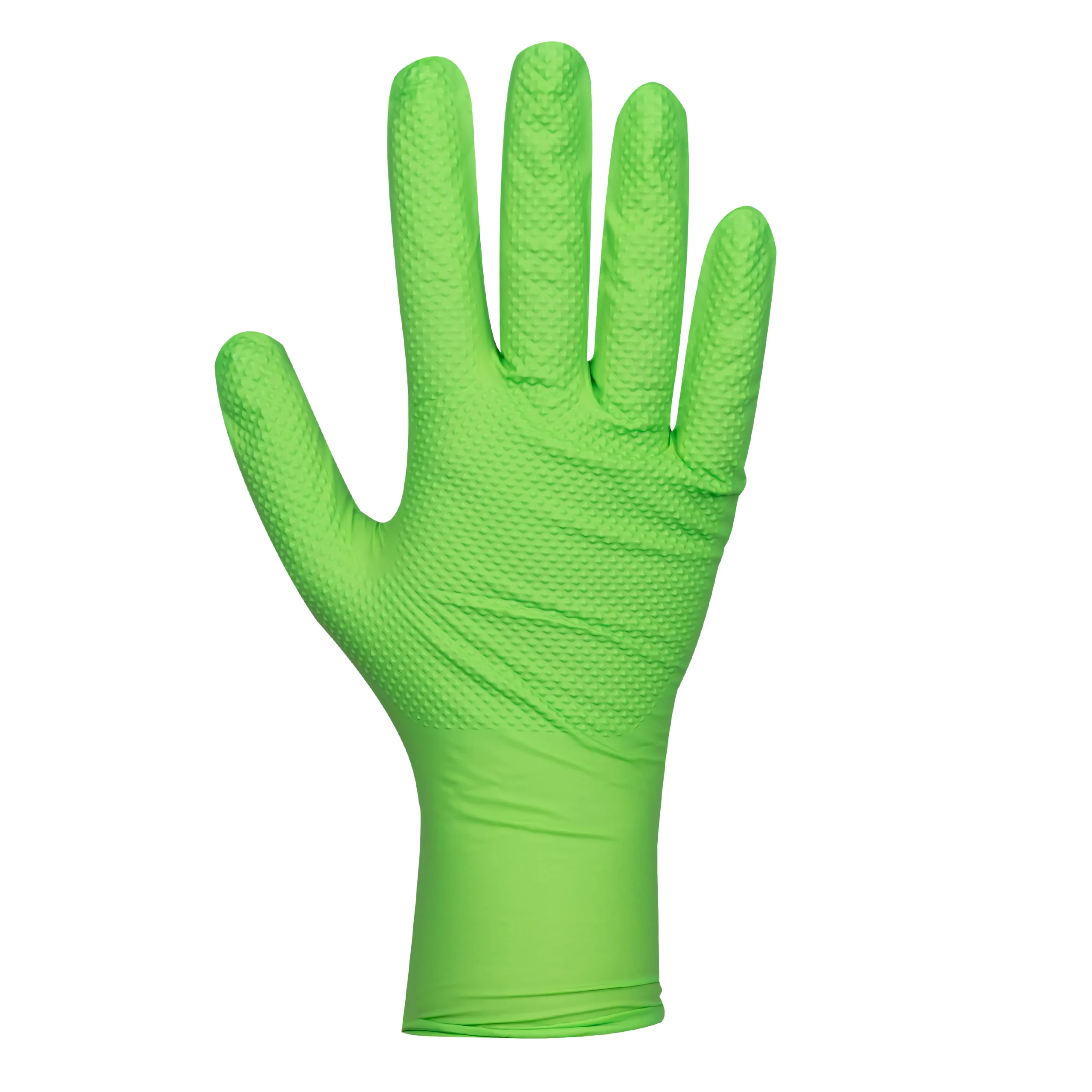 Guantes verdes desechables de nitrilo t:l 7,0mil (100 uds.) textura diamante JBM 54370 - Imagen 2