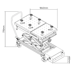 Mesa hidráulica para baterías de vehículos eléctricos 1200kg JBM 54386 - Imagen 5