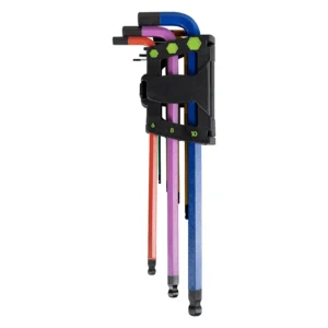Alternative view of Set de 9 llaves allen de colores con punta redonda extralargas JBM 54531