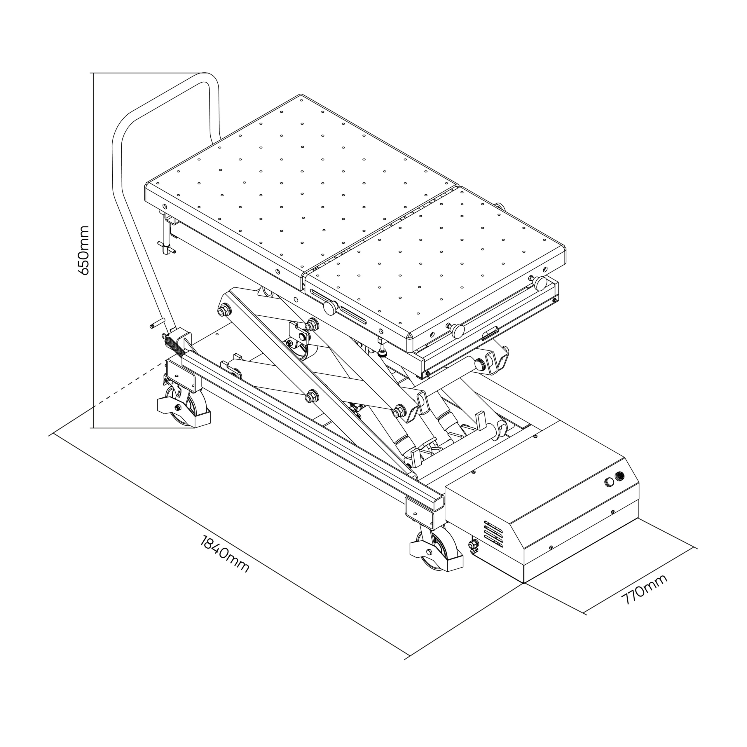 Mesa hidráulica para baterías de vehículos eléctricos sin soportes 1200kg JBM 54564 - Imagen 5