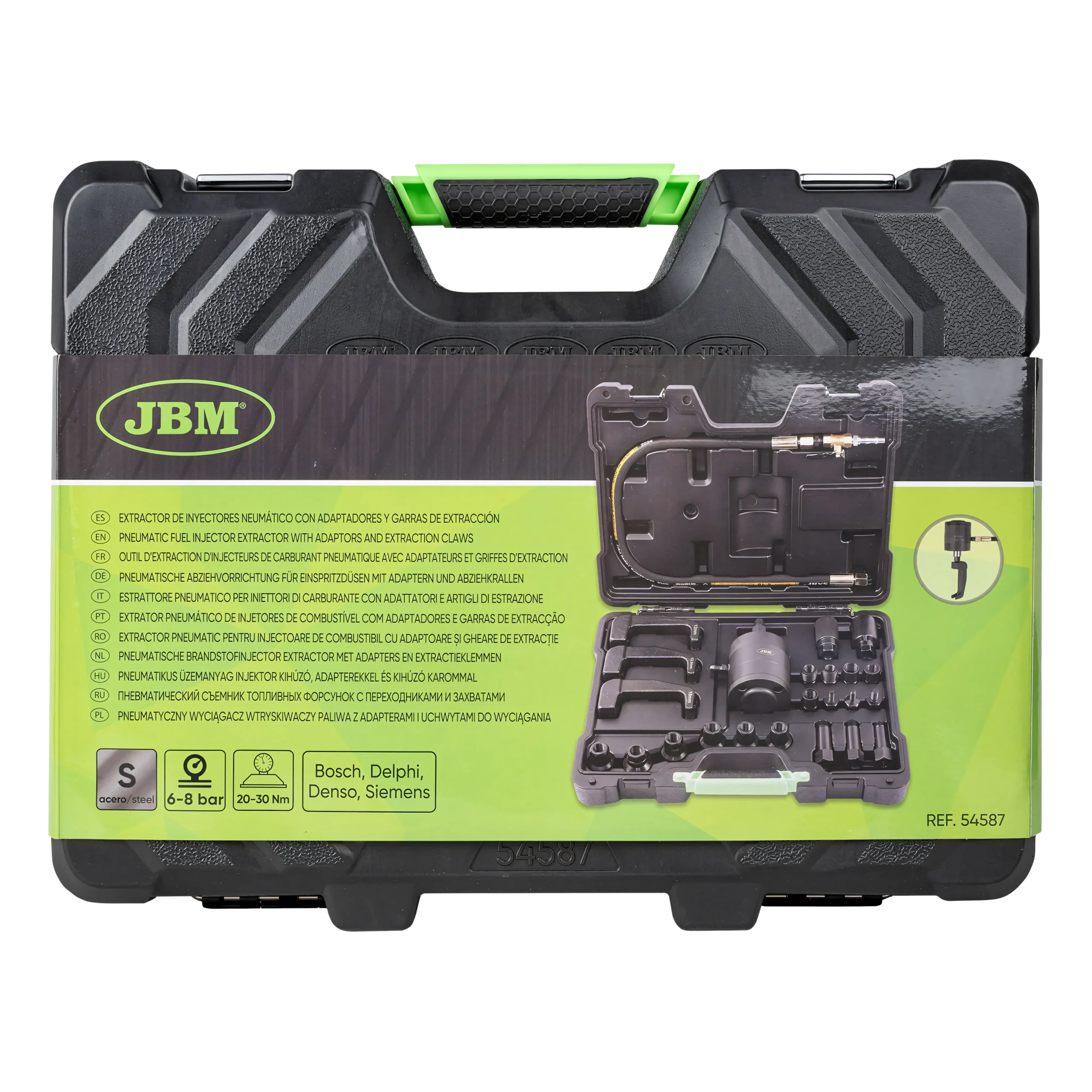 Extractor de inyectores neumático con adaptadores y garras de extracción JBM 54587 - Imagen 5