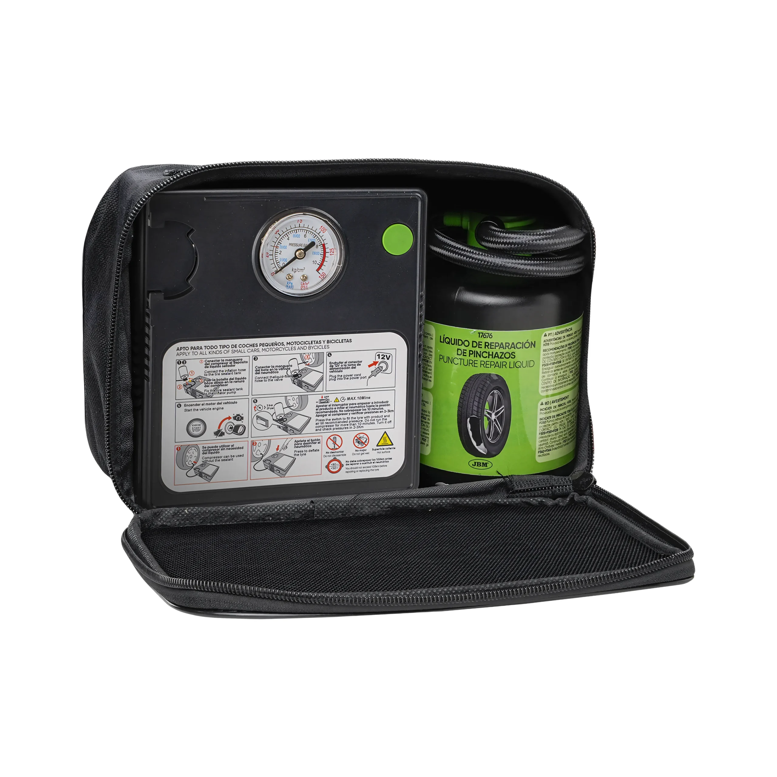 Kit sellador de pinchazos - líquido y compresor de aire JBM 54760 - Imagen 3