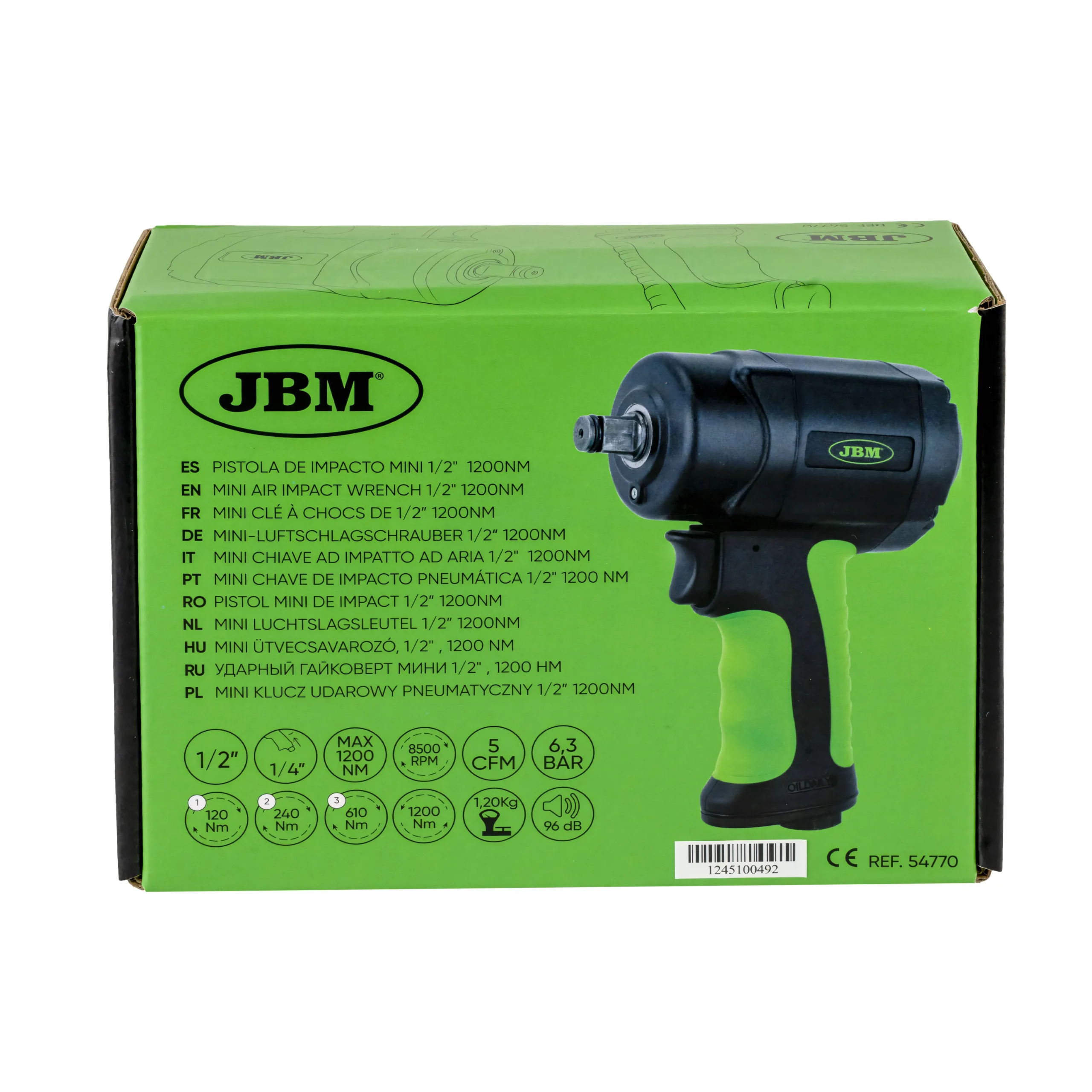 Pistola de impacto mini 1/2" 1200nm JBM 54770 - Imagen 6