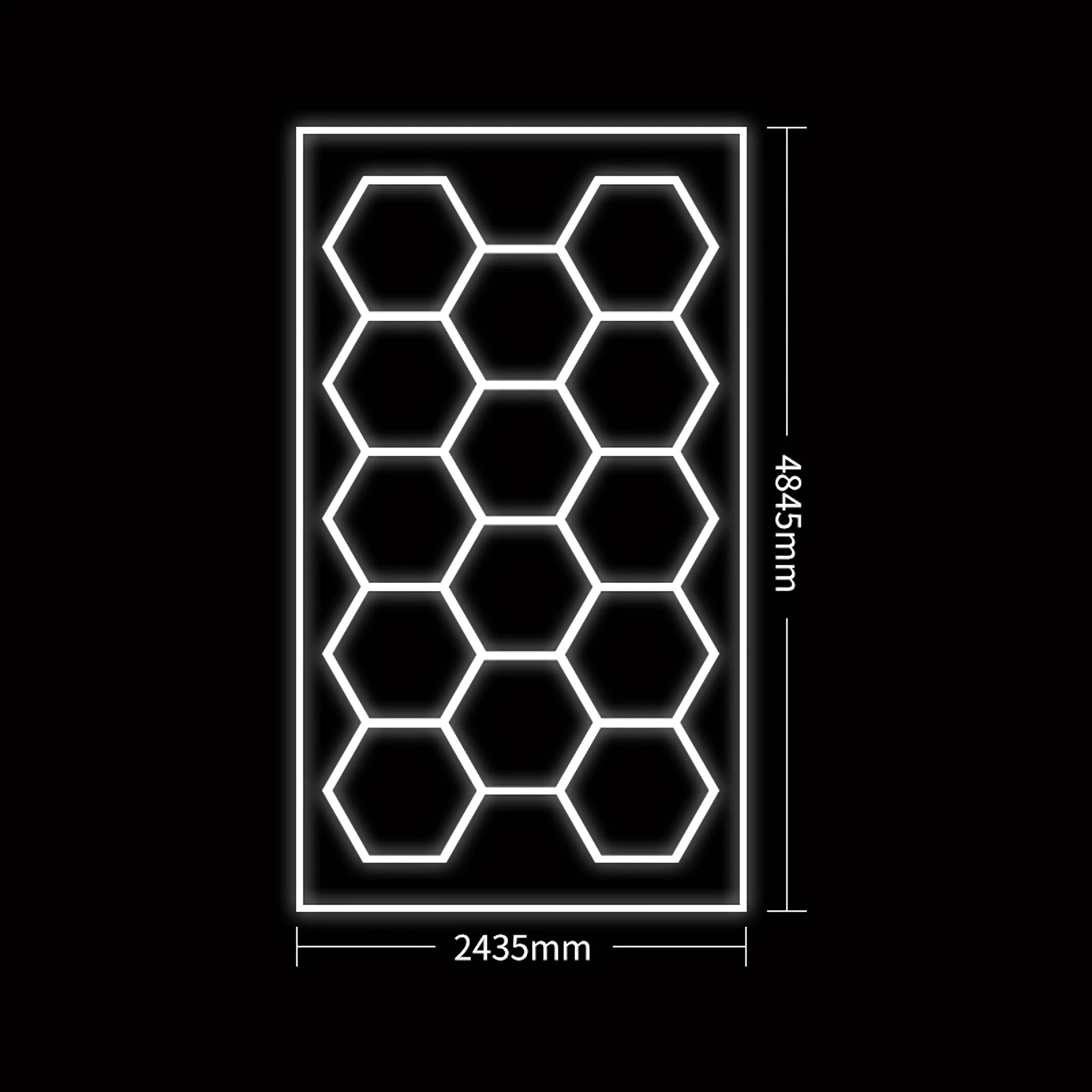 Set de luces LED hexagonales para techo con kit de soporte metálico JBM SERIE618 - Imagen 2