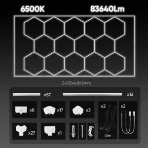 Set de luces LED hexagonales para techo JBM 54805 - Imagen 6