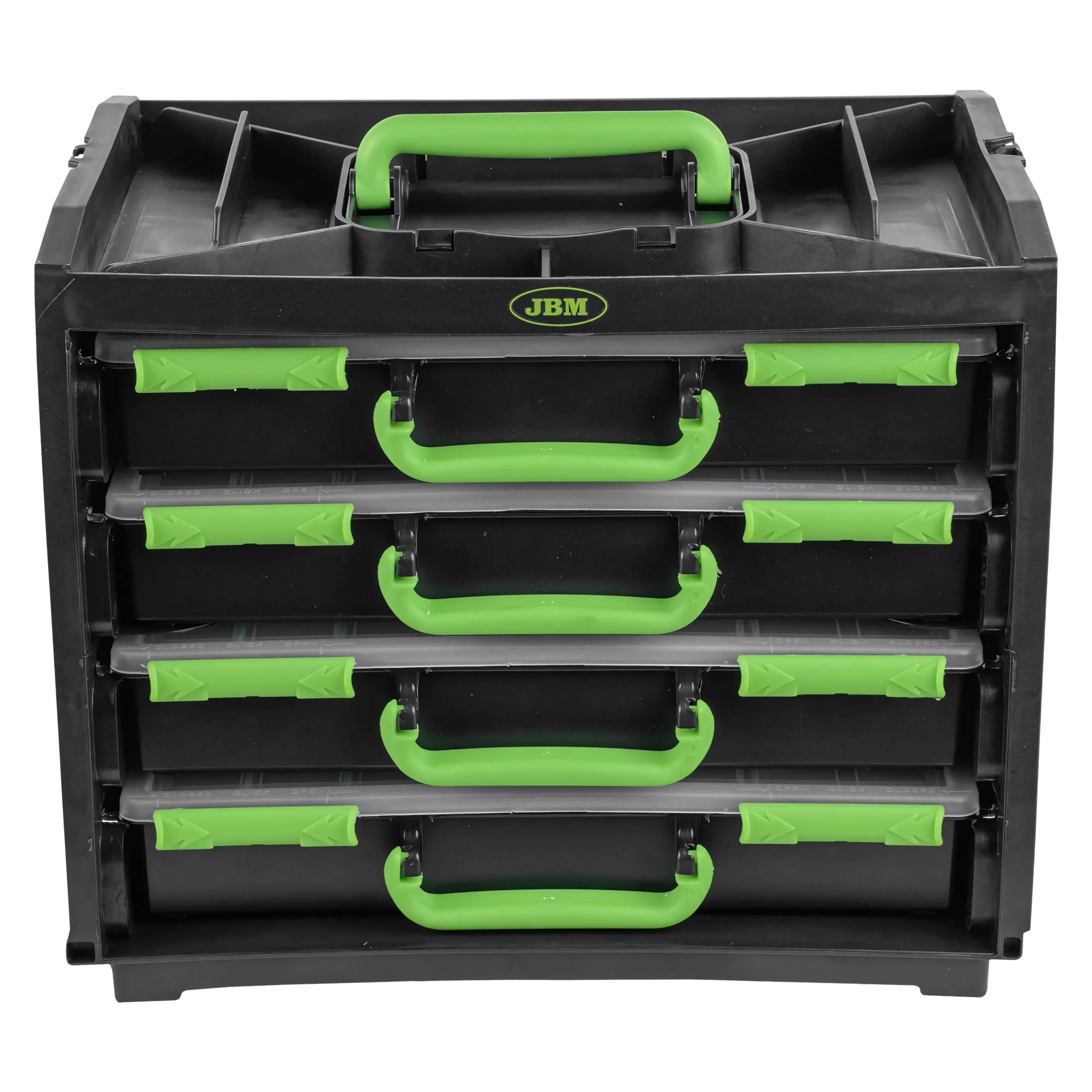 Caja con 4 maletines de plástico extraíbles JBM 54969