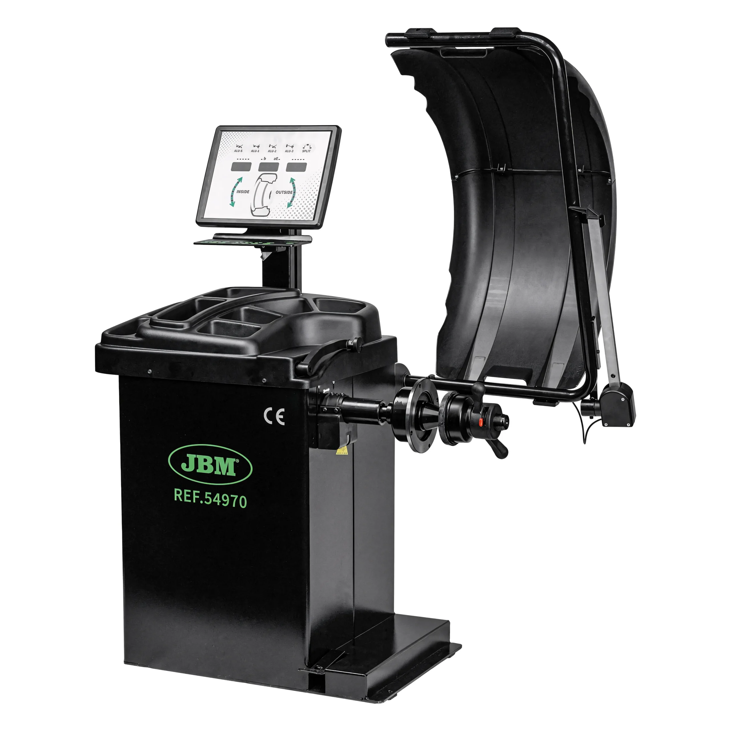 Equilibradora de ruedas digital con pedal de freno y laser JBM 54970