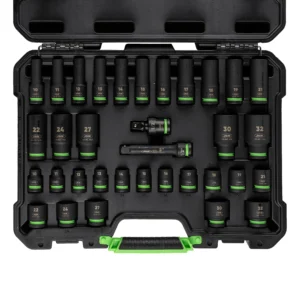 Set de 34 piezas de impacto con 16 vasos largos de 1/2" hexagonales + adaptadores JBM 55016 - Imagen 3