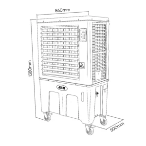 Enfriador evaporativo móvil 300w 120l JBM 55023 - Imagen 7