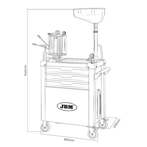 Carro recogedor de aceite con sistema de aspiración y compartimentos JBM 55049 - Imagen 7