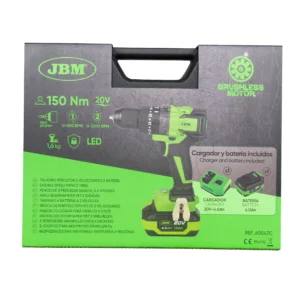 Taladro percutor 2 velocidades a batería con maletín JBM 60047C - Imagen 5
