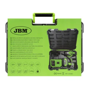Pistola de impacto brushless a batería 3/4" 1800nm con maletín JBM 60048C - Imagen 5